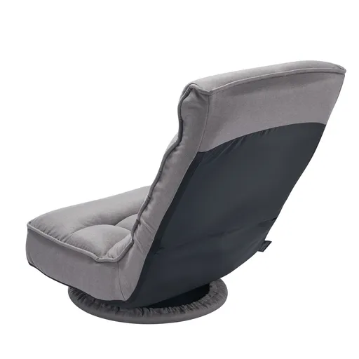 Swivel Floor Gaming Chair, 360-Degree Rotating Floor Chair with 4 Adjustable Position Folding Backrest and Lumbar Support, Folding Video Reclining Sofa for Watching TV Reading Playing Game, Gray