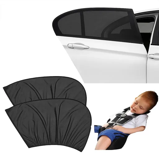 2 Pieces Car Sunshade | Car Sunshade | UV Protection SPF 30 | Rear Window Screen Sun Protection | Sunshade | Black
