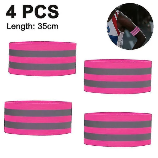 4pcs Reflective Bands, Adjustable Reflector Straps, High Visibility Night Gear