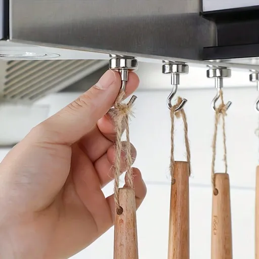 20-Pack Super Strong Magnetic Hooks (12mm)– 25LB Holding Force, Ideal for Campers, Caravans, BBQs, Kitchens, Fridges, Garage Walls, Wall-Mounted, Casual Style