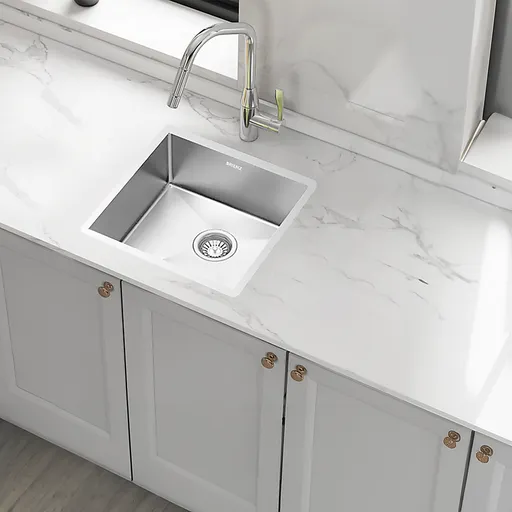 440x440mm Handmade 1.2mm 18 Gauge Stainless Steel Kitchen Laundry Sink with Waste