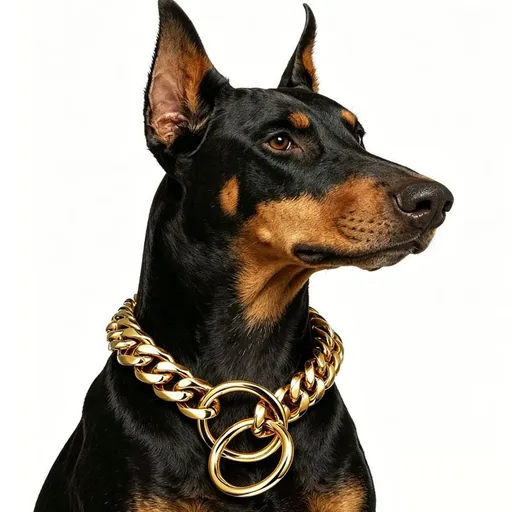 Stylish Cuban Link Dog Choke Chain Collar in Premium Stainless Steel – Available in Gold, Black, Steel, and Rose Gold, Designed for Training Control and Everyday Fashionable Wear, Fitting Small to Large Breeds with Adjustable Length Options. (Gold, 1