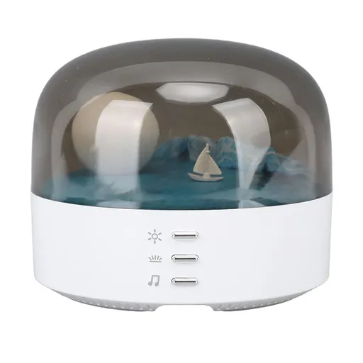 Night Light for Kids, Bedside Lamp with Bluetooth Speaker, Rechargeable Bluetooth Night Light with Moon Night Light, Dimmable