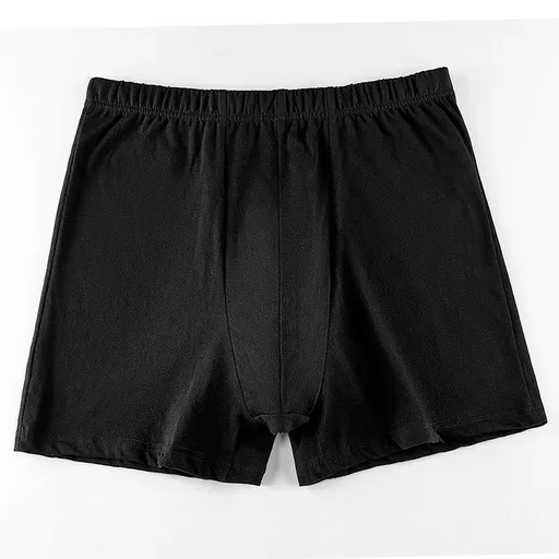 Zhenruiti Men Cotton Boxer Shorts High Waist Breathable Black 6XL (100.00 kg-110.00 kg