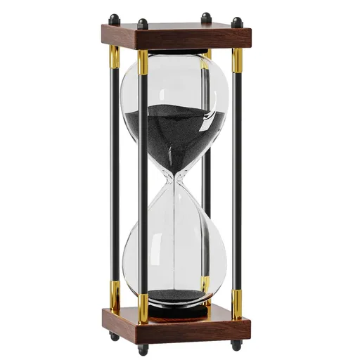Hourglass Timer,60 Minute Hourglass,Hourglass Sand Timer,Black Wooden Hourglass,for Home,Dinning Room,Office Decor Black Sand