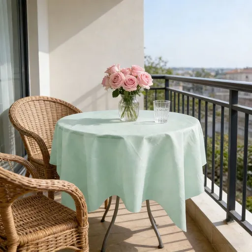 Round Tablecloth, 90 Inch Diameter, Solid Color Polyester Fabric, Machine Washable, for Dining Room, Holiday & Birthday Party Decor, 1 Piece