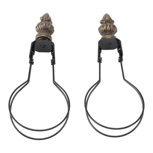 2pcs Lamp Bulb Clip Adapter Modern Stylish Metal Lampshade Holder Adapter Clip On Lampshade Adapter for Living Room Bedroom Black