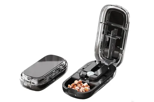Pill Cutter Pill Splitter for Small and Tiny Pills 1/2 Adjustable Pill Organizer - Black 1/2 and 1/4 Pill Cutter