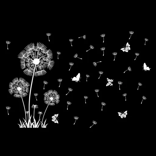 White Dandelion Window Clings Flying Flowers Butterflies Spring Window Decals Anti-Collision Glass Window Doors Window