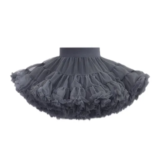 tutuoclock Girls Sweet Princess Nylon Mesh Cake Skirt Dark gray 100cm