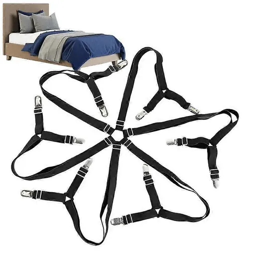 6-Head Elastic Bed Sheet Holder Clips, Adjustable Strong Grippers