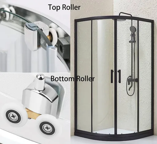 4PCS Shower Door Rollers 23mm Sliding Shower Doors Wheels, Twin Twin Shower Door Rollers Runners for Curved Glass Doors 4-6mm