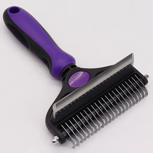 Pet Hair Remover Brush Double-Sided Pet Brush Pet Grooming Tool Dog Brush Cat - Purple - Size Small size -fine teeth 67