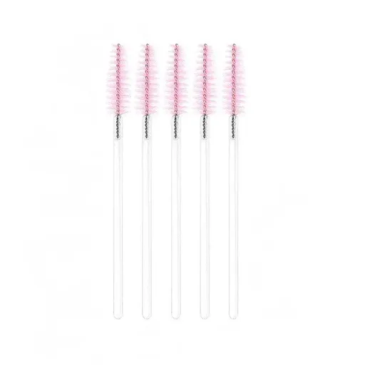 50X Disposable Mascara Wands Eyelash Brushes Applicator Lash Extension Brush - Pink+Clear