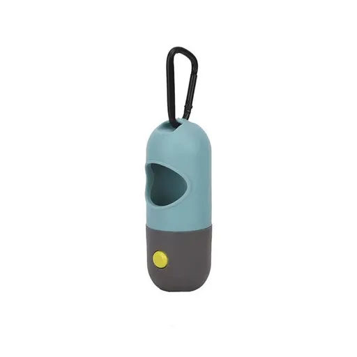 Dog Poop Bag Dispenser with Built-in LED Flashlight, Pet Waste Bag Holder for Leash with Carabiner Clip for Lead Leash