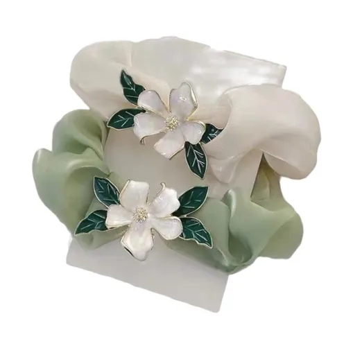 2Pcs Gardenia Large Intestine Hair Ring Hair Rope Flower Large Intestine Ring Hair Accessories SUITABLE FOR MANY OCCASIONS