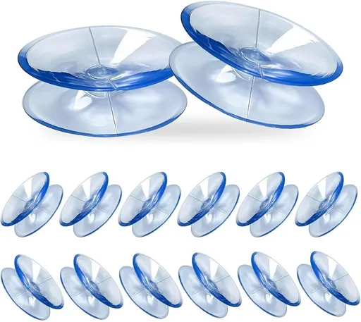 24PCS 20mm Double Sided Suction Cups, Clear Silicone Bumpers Small Suction Cups, Clear Plastic Sucker Pads/Silicone Bumpers Desk Glass Suction Cups for Furniture and Mirrors ﻿