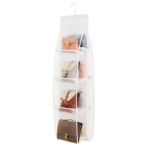 2 Packs Hanging Handbag Purse Organizer for Closet, 8 Pockets Space Saving Purse Storage Organizers, Wardrobe Bag Organizer Pocketbook Organizer, 110*35*30cm（only bags）