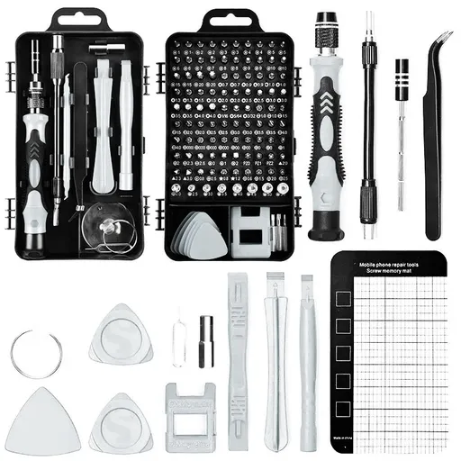 122-in-1 Precision Screwdriver Tool Kit for Electronics, Watches and DIY Repair, Gray