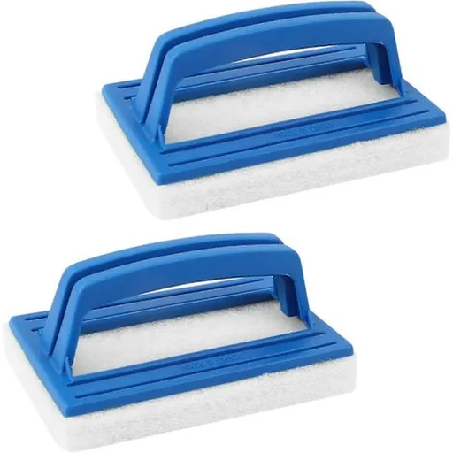 Pool Wall Brush - Sponge Pool Brush - Soft - Hot Tub Cleaning Brush - Pool Sponge Cleaner with Handle (White) Set of 2
