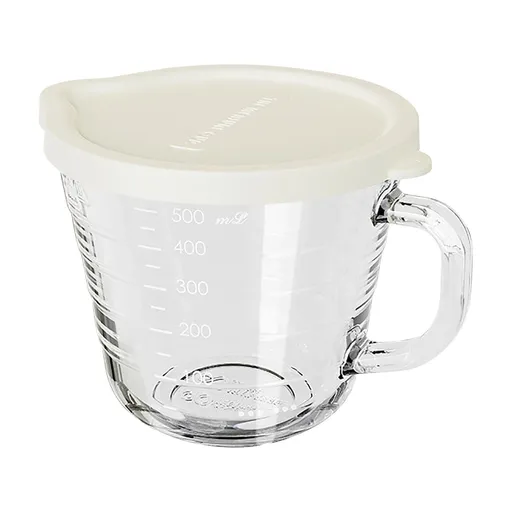 Borosilicate Glass Measuring Cup with Handle and Graduated Marks, Heat Resistant Microwave Safe Jug for Baking, Mixing and Cooking