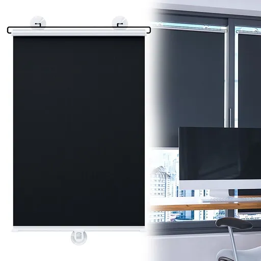 Blackout Roller Shades for Windows Cordless Roller Blinds with UV Protection Jacquard Fabric, Room Darkening Thermal Insulated for Home, Easy to Install 45*125cm