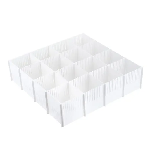 5pcs Drawer Divider Organizers, White DIY Plastic Grid,Plastic Adjustable Drawer Dividers,Household Storage Makeup Socks Underwear