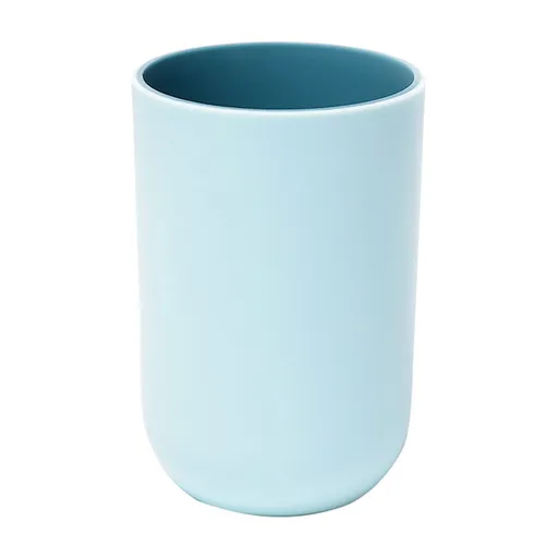 1 Pack Bathroom Toothbrush Cup, Reusable Plastic Mouthwash and Drinking Cup with Stackable Design for Kitchen, Bathroom and Travel, Blue-2