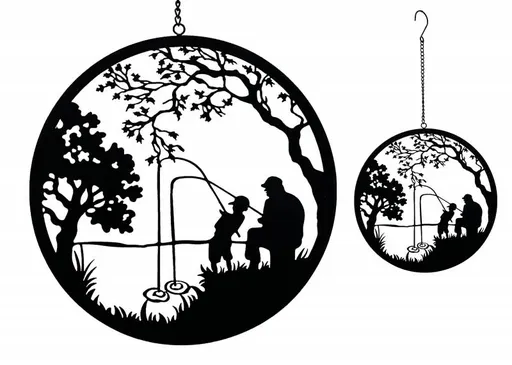 Father & Son Fishing Wall Art 56cm