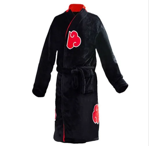 Akatsuki Flannel Bathrobe Naruto Sleepwear Unisex Akatsuki red cloud hokage bathrobe XL