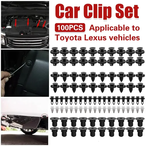 100pcs Car Trim Clip Set PP Push Rivets for Toyota Lexus Bumper Fender Repair