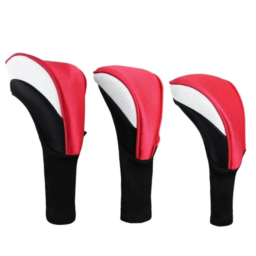 Black Golf Club Head Cover for Fairway 3 Pcs Woods Headcovers, Golf Accessories Hybrid Head Covers Set