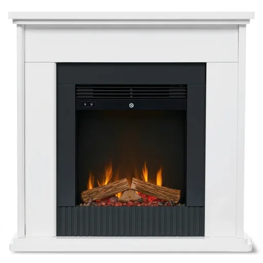 Dimplex Embassy 2kW Mini Mantle Electric Fireplace Suite, Freestanding Optiflame LED Flame Effect Heater, White