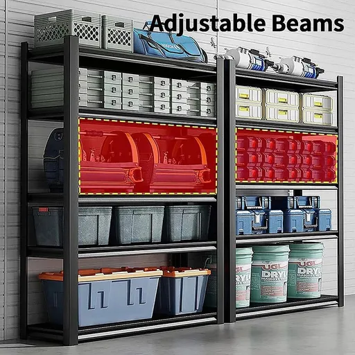 120x40x183cm Metal Garage Shelving Rack Heavy Duty Steel Storage Organiser for Workshop