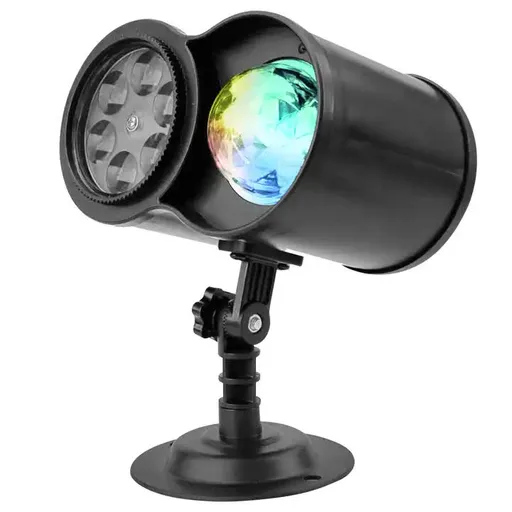 Outdoor Waterproof Lawn Dual-Tube Projection Light LED Dynamic Water Ripple Animation 12 Replaceable Slides Stake or Stand Mountable