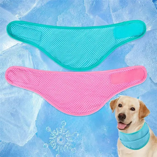 Dog Cooling Bandana - 2 Pack Instant Cooling Dog Bandanas, Chill Out Pet Cool Scarf Summer Essentials Ice Neck Cooler Wrap, Prevent Sunstroke for Small Medium Large Dogs (M)
