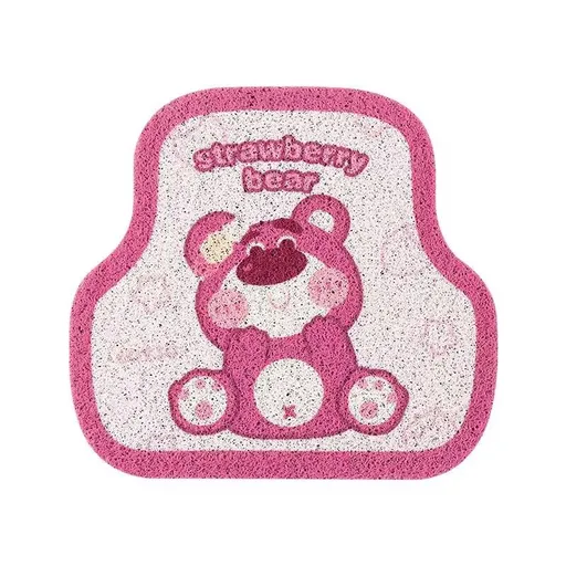Cartoon Bear Car Floor Mats PVC Universal Non Slip Sitting pink bear back 1