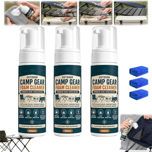 Outdoor Camp Gear Foam Cleaner Powerful Stain Removing Foam Spray 100ml with Cleaning Towel