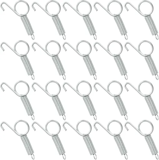 20Pcs Spring Latch Hook Pet Door Latch Spring Cage Latch Cage Lock Metal Finger Spring Door Hook for Fixing Rabbits Birds Dogs Cats Squirrels Small Animals