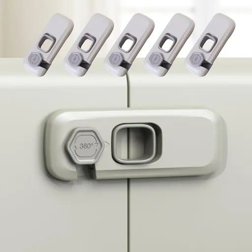 5 Pack Fridge Locks Child Safey, Child Freezer Lock, Baby Fridge Door Latches with Adhesive, Child Locks for Cabinets, Cupboard, Ovens