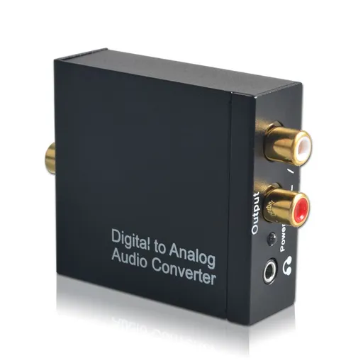 Coaxial Optical Digital Audio to RCA Analog Audio Converter RCA to Optical Converter - Digital to Analog Audio