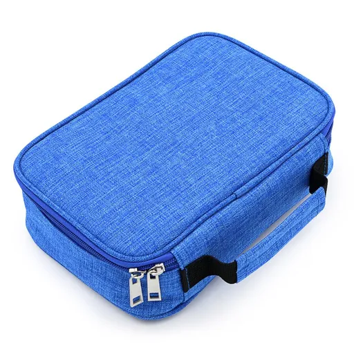Blue Large Capacity 72-Slot Pencil Case - Multi-functional Oxford Cloth Storage for Students, Artists & Stationery (23x7x16 cm, 228g)