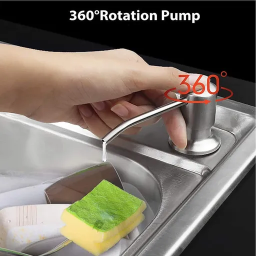 Sink Soap Dispenser for Kitchen Sink and Tube Kit (Brushed Nickel), Tube Connects Directly to Soap Bottle,(No Bottle)