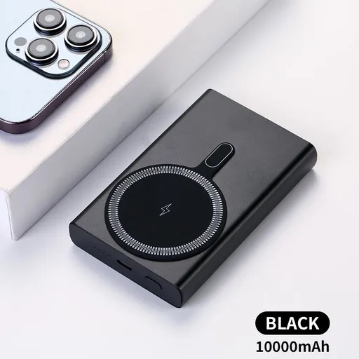 An qichen Magnetic Power Bank 15W Wireless Fast Charge black