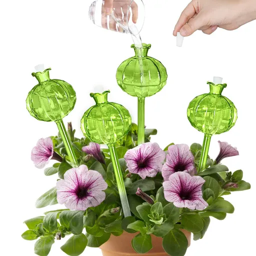 4 pcs Plant Watering Globes Self Watering Planter Spikes Insert for Indoor & Outdoor Plants Automatic Watering Device