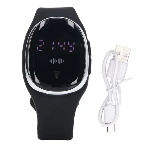 Outdoor Sports Mosquito Repellent Bracelet Ultrasonic Mosquito Repellent Wristband USB Rechargeable for Pregnant Women Children Black