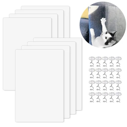 8pcs Cat Scratch Furniture Protector Pad Pet Couch Protector Cat Dog Claw Guards with 20pcs Pins