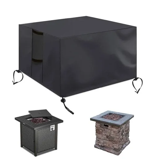 Easy-Going Outdoor Fire Pit Cover Square 32" Lx32 Wx24 H, Durable Outdoor Gas Firepit Cover, Waterproof and Weatherproof Cover