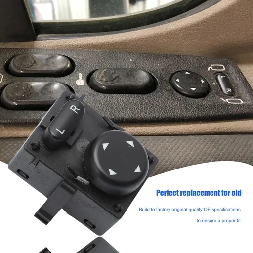 Heavy Duty Power Mirror Switch Front Driver Side Compatible with Side Mirror Adjustment Switch, Black