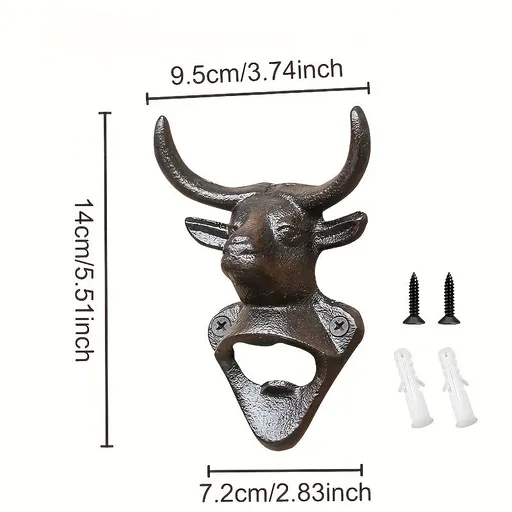 bull head bottle opener, wall mounted bottle opener, kitchen accessory, party item, durable bottle opener, Australian home decor, bar accessory, gift for beer lovers